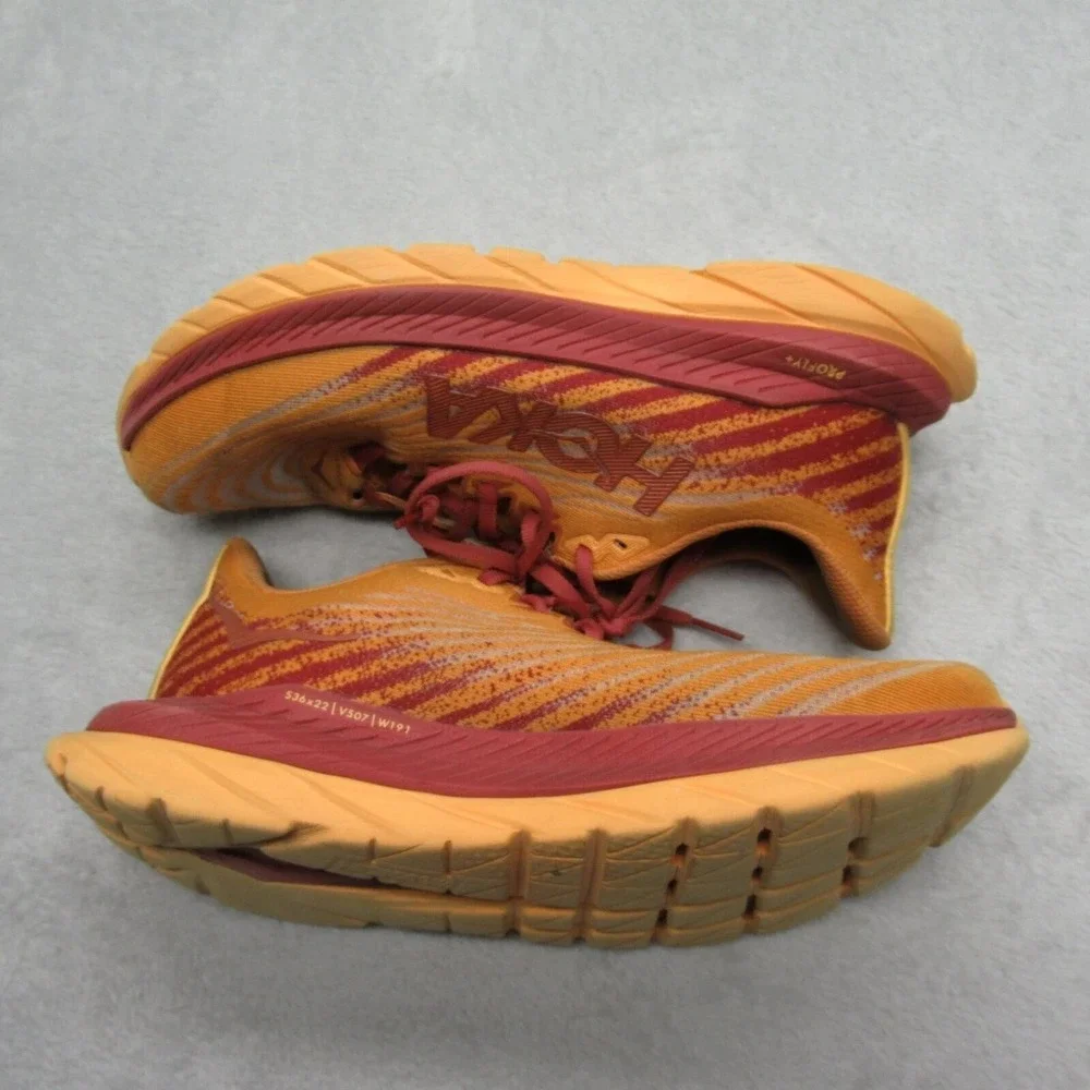 Hoka Mach 5 Shoes Womens 8 B Orange‎ Red Running Sneakers Lightweight Gym Jog
